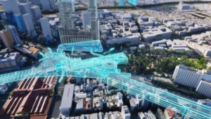 Phối cảnh cụm ga ngầm Bến Thành, điểm giao cắt giữa metro số 1 và metro số 2.